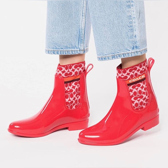 COPY - NWT COACH Rivington Rain Bootie, Available in red or white and multiple … - Picture 7 of 12